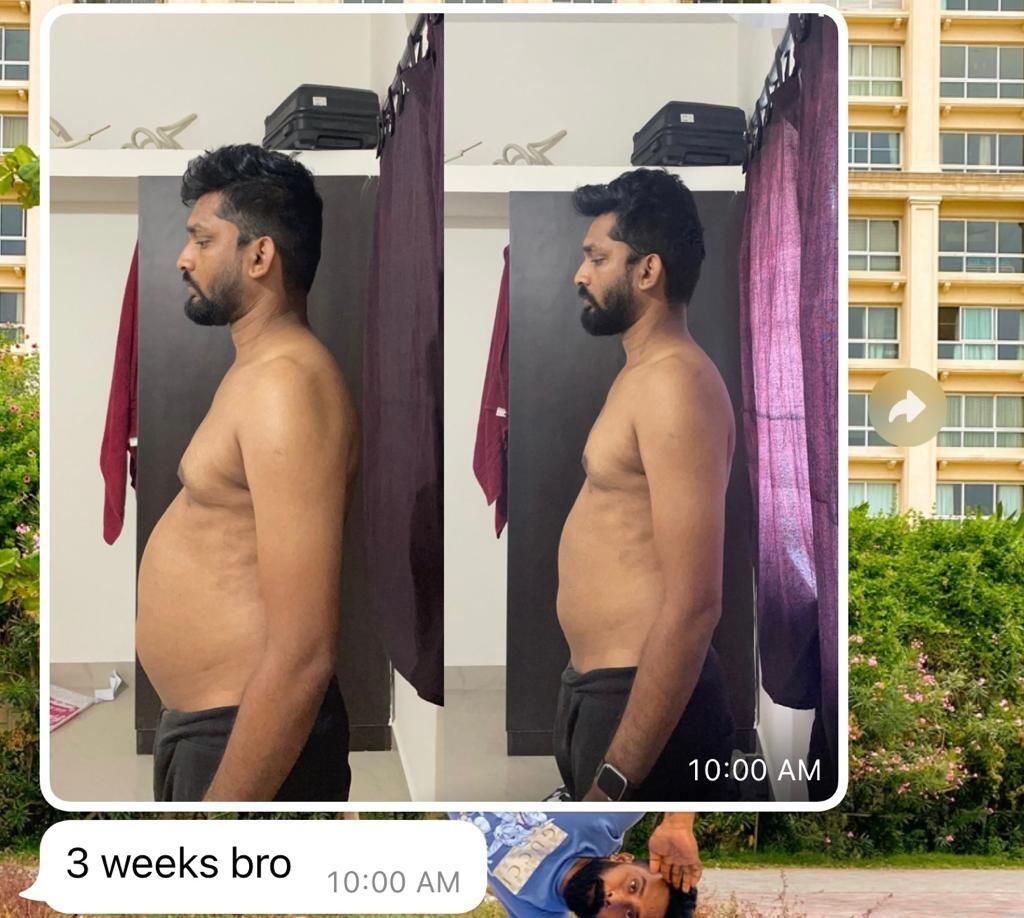 Client 3-week progress check-in message