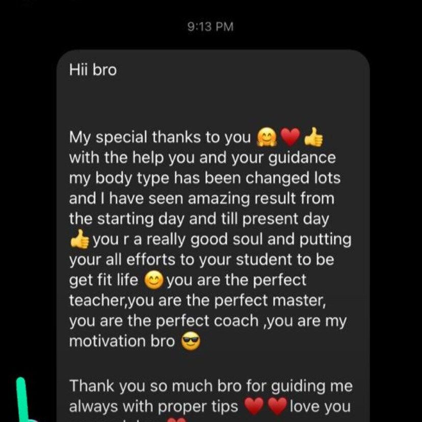 WhatsApp thank you message from a client