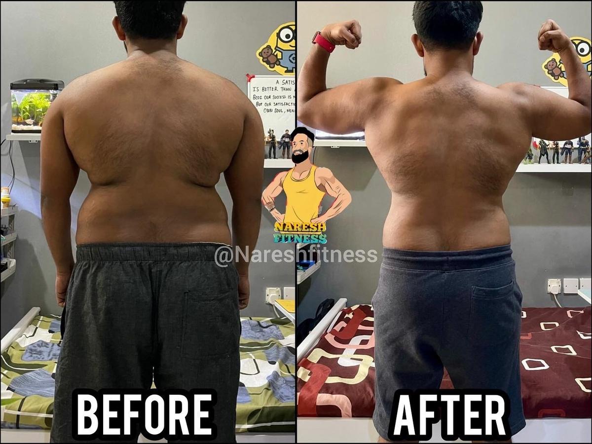 Back muscle body recomposition transformation