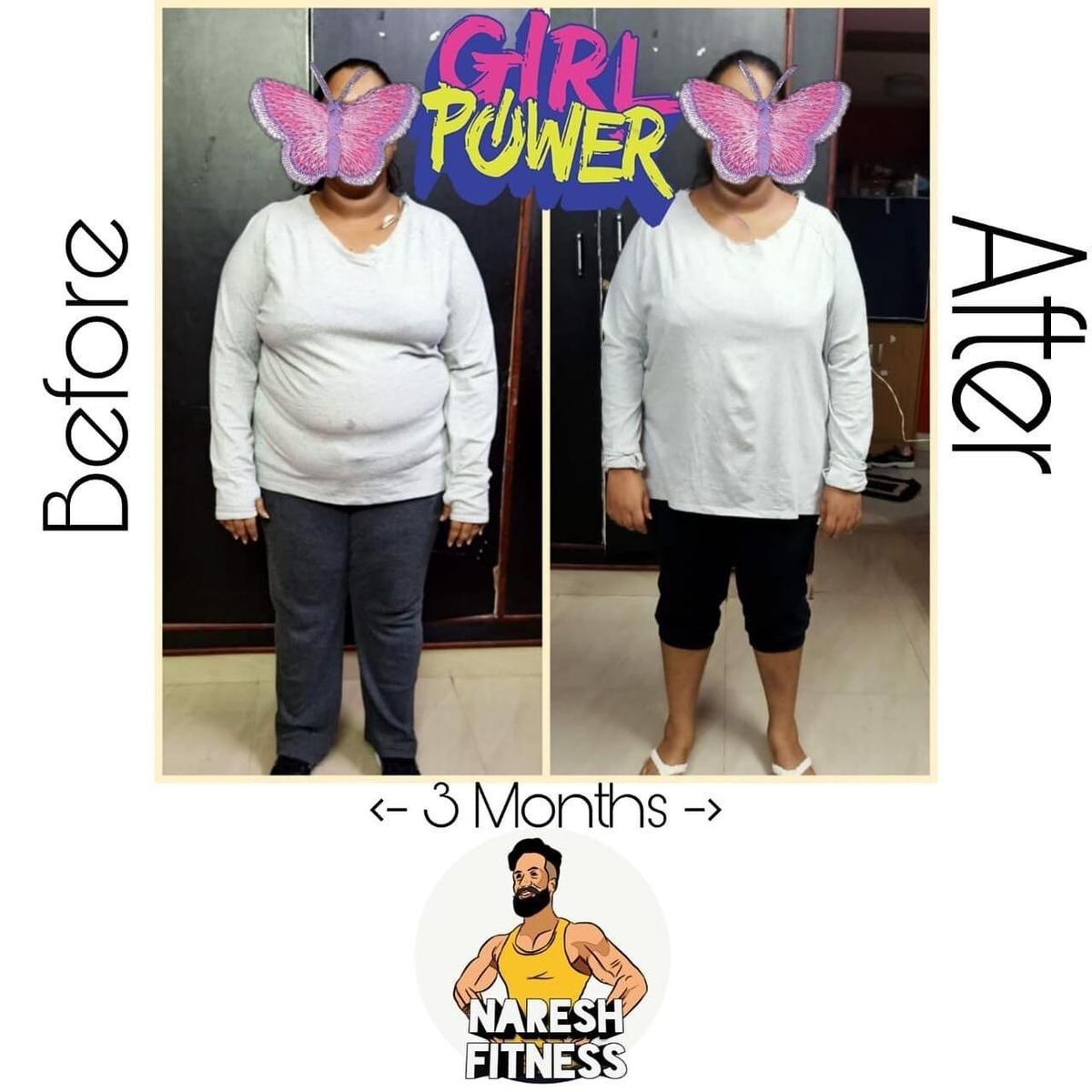 Girl power three month female transformation, face protected for privacy