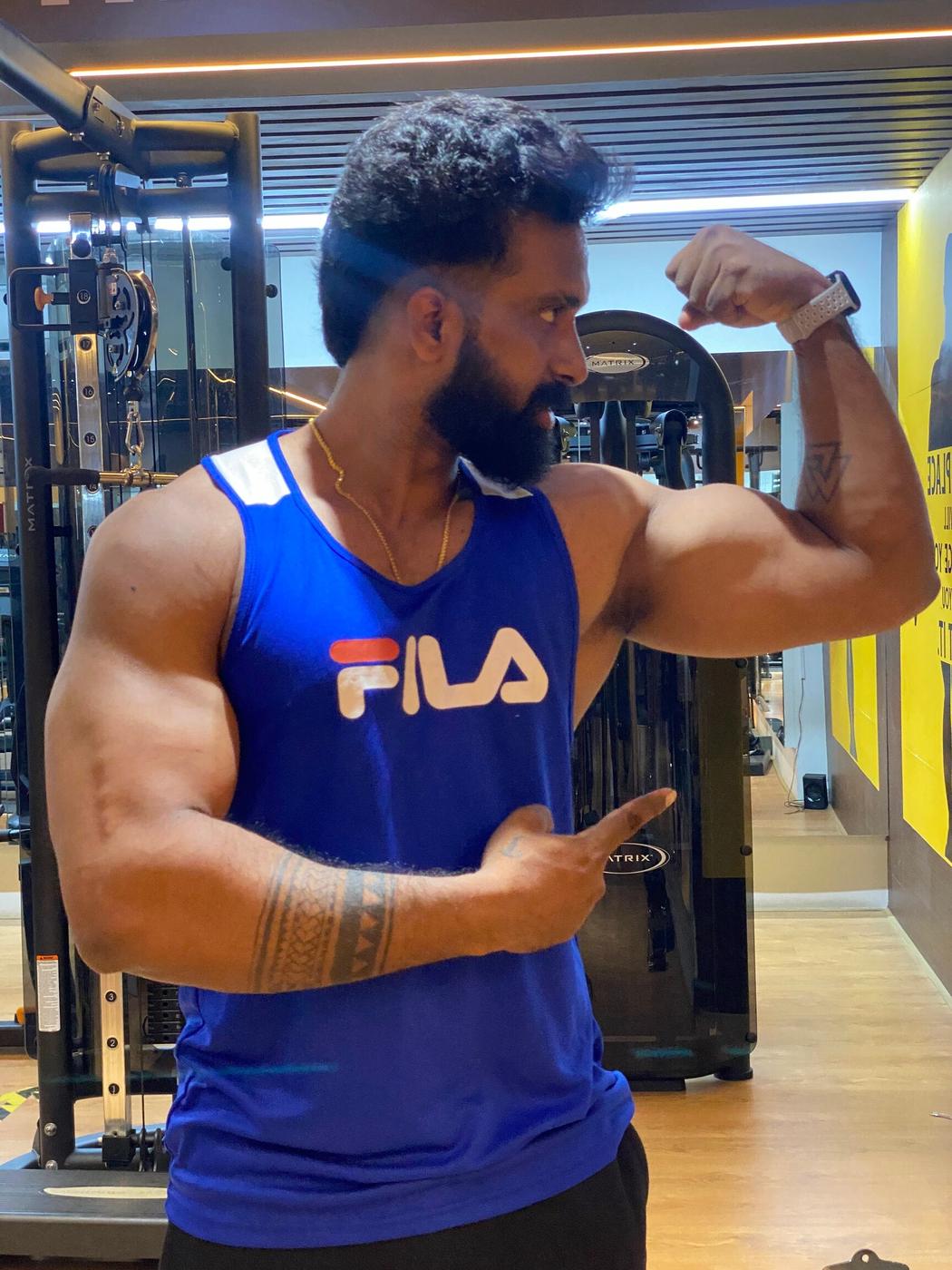Strength training session at the gym